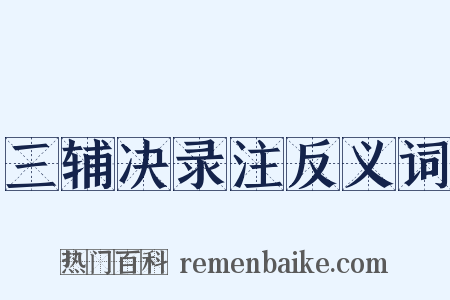 三辅决录注反义词是什么意思的图片